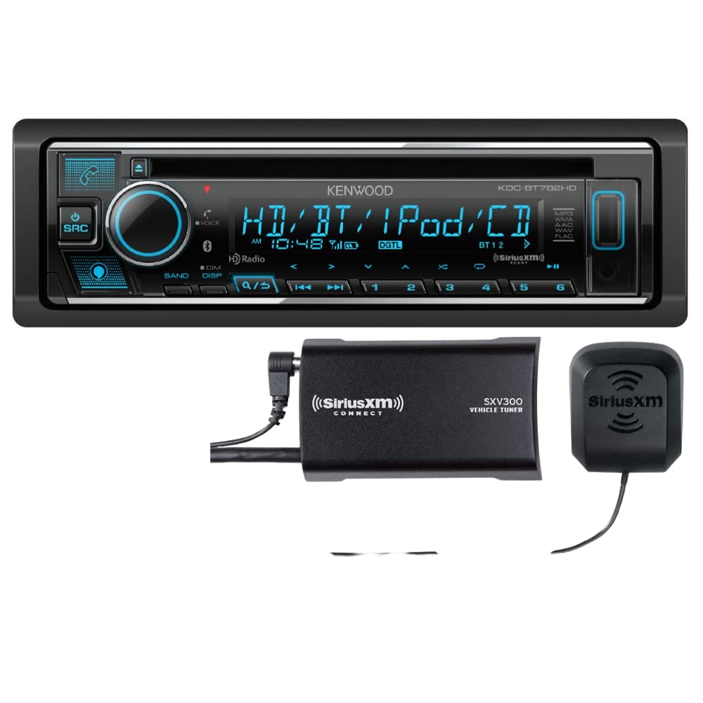 KENWOOD KDC-BT782HD CD Receiver w Bluetooth, HD Radio, Alexa Built-in, Spotify and Pandora Internet Radio Link for iPhone or Android Phone, SiriusXM Ready | Plus SXV300V1 SiriusXM Tuner KENWOOD KDC-BT782HD CD Receiver w Bluetooth, HD Radio, Alexa Built-in, Spotify and Pandora Internet Radio Link for iPhone or Android Phone, SiriusXM Ready | Plus SXV300V1 SiriusXM Tuner